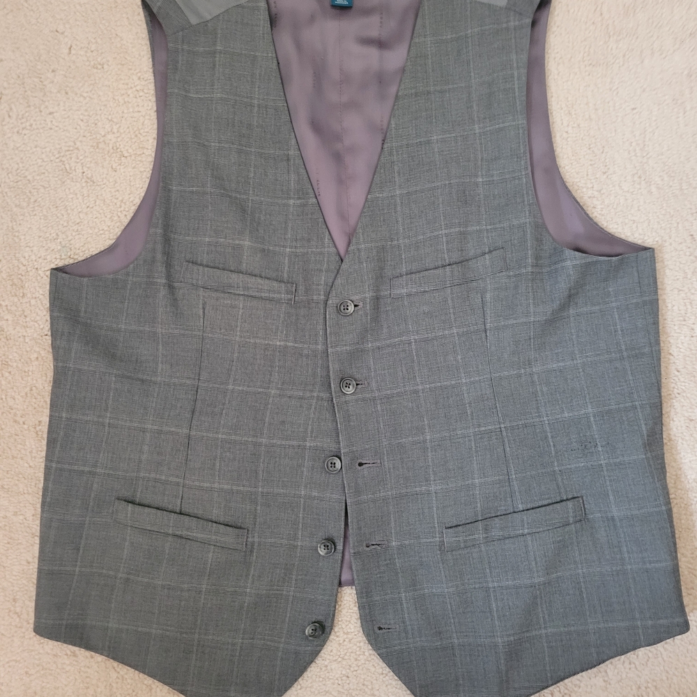 Gray Checkered Men's Vest
